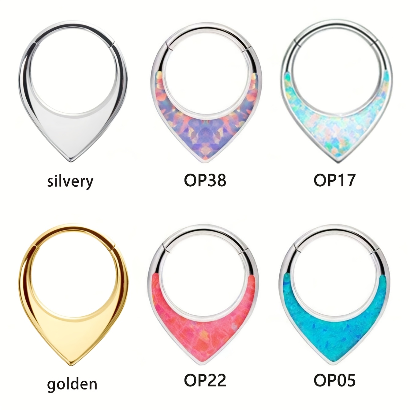 Tear-Shaped 316L Stainless Steel Nose Ring